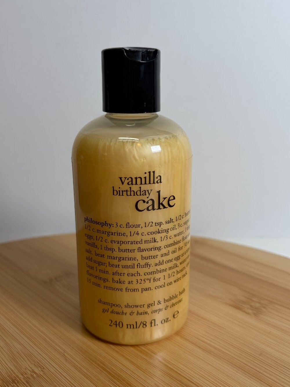 Philosophy Vanilla Birthday Cake Shampoo Shower Gel Bubble Bath 8 oz Skincare